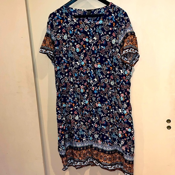 Emery Rose shift midi capped sleeve scoop neck dress size XXL - Picture 1 of 7